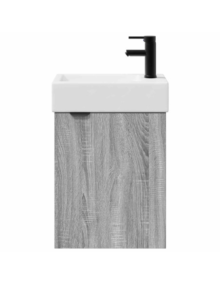 Mobile bagno con rubinetto Sonoma grigio 45,5 x 22,5 x 84 cm
