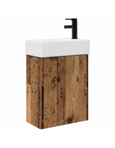 Mobile bagno con rubinetto Legno antico 45,5 x 22,5 x 84 cm