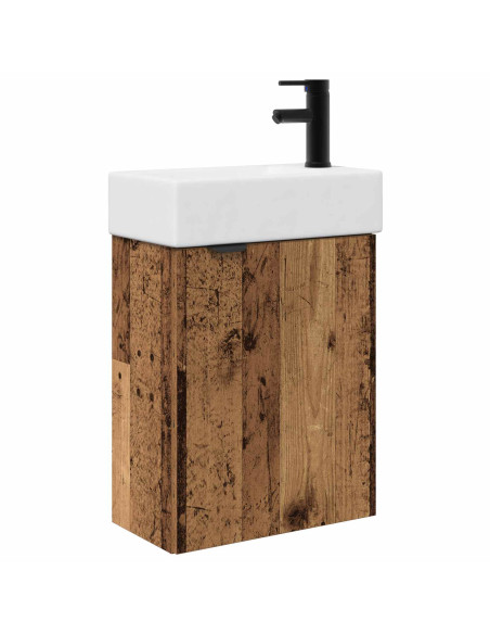 Mobile bagno con rubinetto Legno antico 45,5 x 22,5 x 84 cm