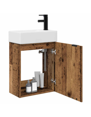 Mobile bagno con rubinetto Legno antico 45,5 x 22,5 x 84 cm