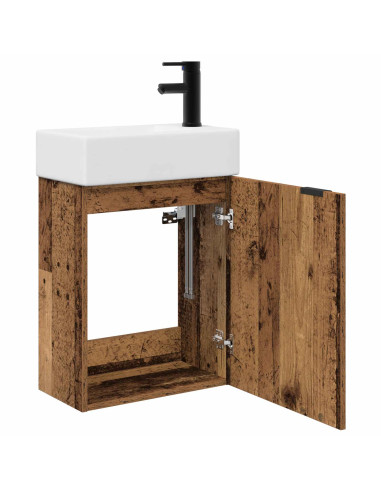 Mobile bagno con rubinetto Legno antico 45,5 x 22,5 x 84 cm