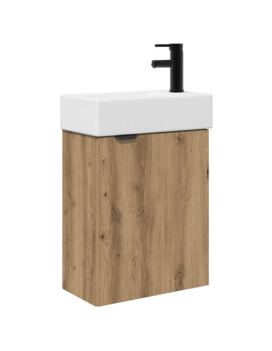 Mobile bagno con rubinetto Rovere Artigianale