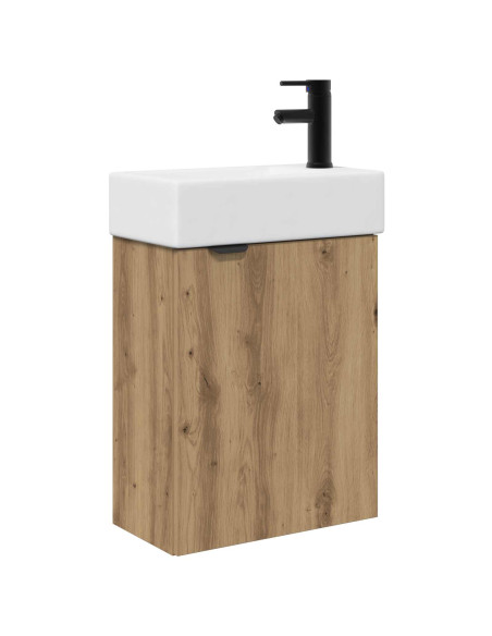 Mobile bagno con rubinetto Rovere Artigianale
