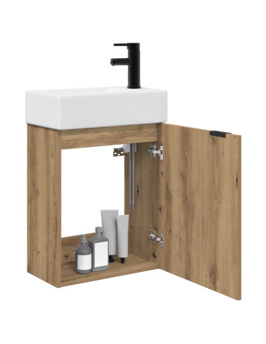 Mobile bagno con rubinetto Rovere Artigianale