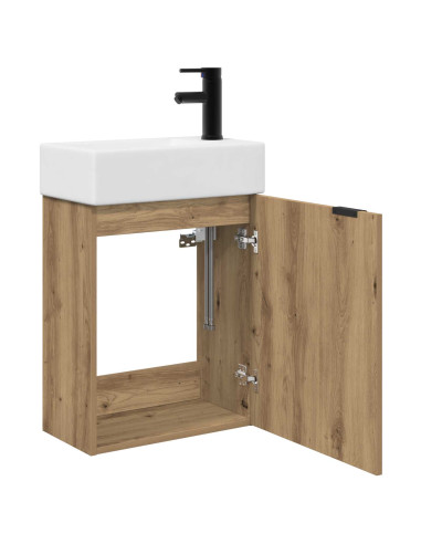 Mobile bagno con rubinetto Rovere Artigianale