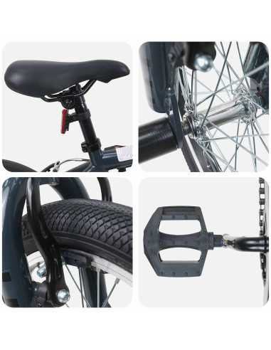 BMX 16 Pollici per 5-8 anni Grigio Scuro