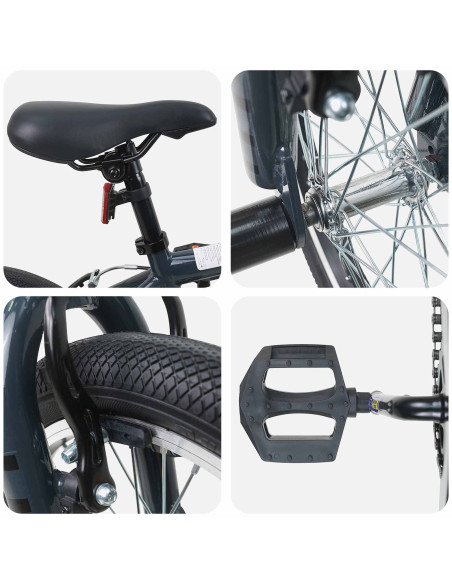 BMX 16 Pollici per 5-8 anni Grigio Scuro