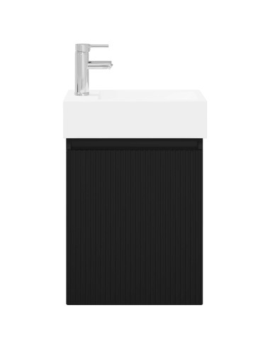 Mobile bagno con rubinetto Nero 45,5 x 22,5 x 84 cm