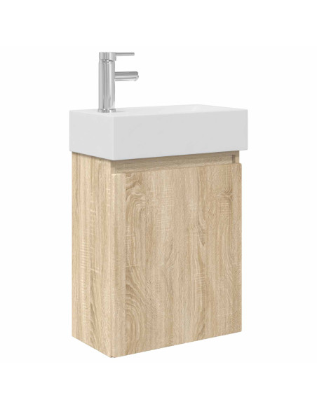 Mobile bagno con rubinetto Rovere Sonoma 45,5 x 22,5 x 84 cm