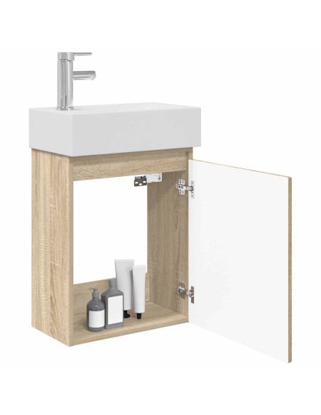Mobile bagno con rubinetto Rovere Sonoma 45,5 x 22,5 x 84 cm
