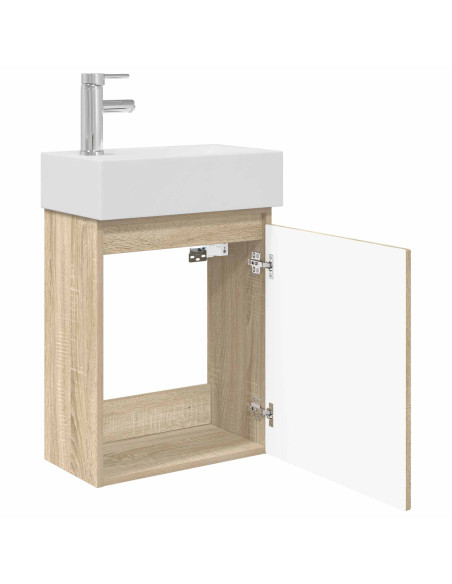 Mobile bagno con rubinetto Rovere Sonoma 45,5 x 22,5 x 84 cm