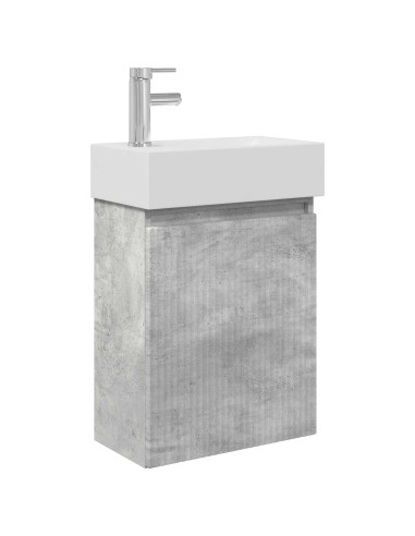 Mobile bagno con rubinetto Grigio Cemento 45,5 x 22,5 x 84 cm