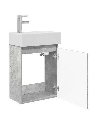 Mobile bagno con rubinetto Grigio Cemento 45,5 x 22,5 x 84 cm