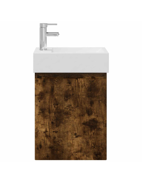 Mobile bagno con rubinetto Rovere Fumo 45,5 x 22,5 x 84 cm