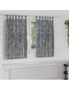 Tende in Velluto con tende 2 pcs Grigio 140 x 140 cm Velluto