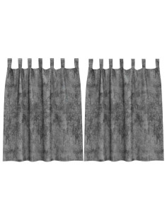 Tende in Velluto con tende 2 pcs Grigio 140 x 140 cm Velluto 2