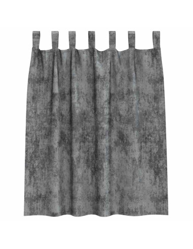 Tende in Velluto con tende 2 pcs Grigio 140 x 140 cm Velluto