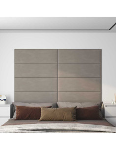 Testiera da Parete 12 pcs Grigio Chiaro Velluto
