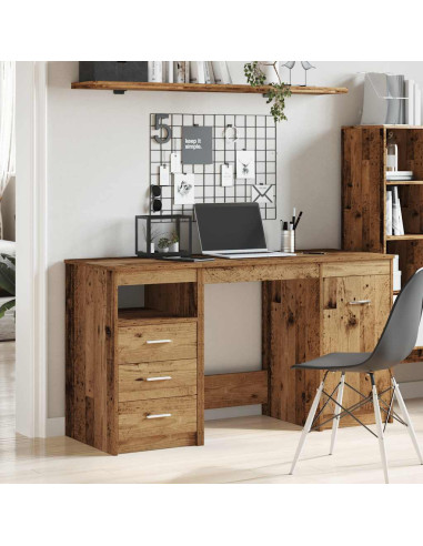 Scrivania con armadietto Legno Antico in Legno Multistrato