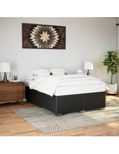 Struttura letto senza Materasso Nera in Similpelle