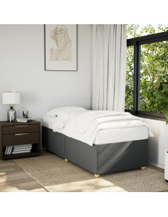 Struttura letto senza Materasso singolo Grigio Scuro in Tessuto