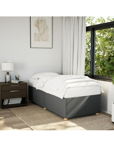 Struttura letto senza Materasso singolo Grigio Scuro in Tessuto