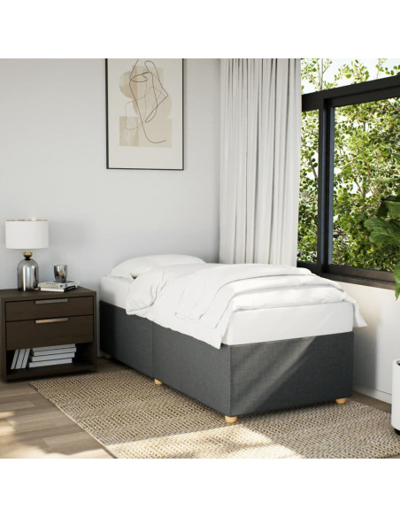 Struttura letto senza Materasso singolo Grigio Scuro in Tessuto