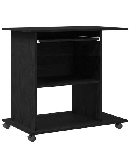 Scrivania per computer Rovere Nero 80x50x75 cm in Legno Multistrato