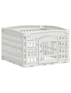 Parco giochi per cani a 4 pannelli Bianco 63 x 63 x 40 cm 2