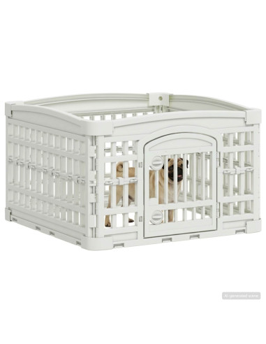Parco giochi per cani a 4 pannelli Bianco 63 x 63 x 40 cm