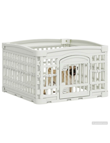 Parco giochi per cani a 4 pannelli Bianco 63 x 63 x 40 cm