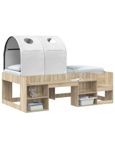 Tunnel per Letto 2 pcs Bianco 211 x 52,5 x 2 cm Poliestere 2