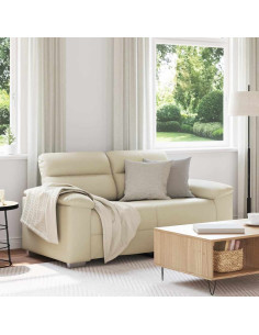 Divano a 2 posti Crema 160x81x84 cm in Similpelle