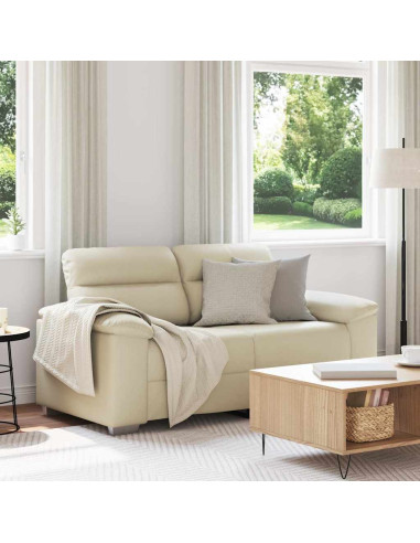 Divano a 2 posti Crema 160x81x84 cm in Similpelle