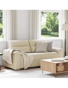 Divano a 2 posti Crema 180x81x84 cm in Similpelle