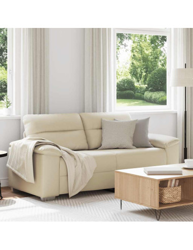Divano a 2 posti Crema 180x81x84 cm in Similpelle