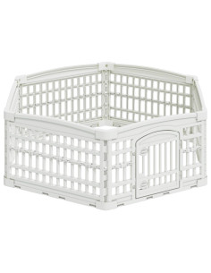 Panchetto per Cani a 6 Pannelli Bianco 122 x 106 x 40 cm 2