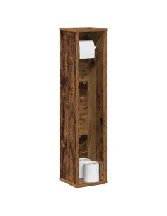 Mobiletto da bagno con portarotolo Legno Antico 20,5x20x90 cm