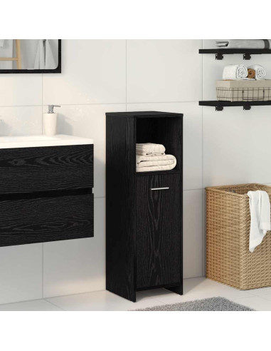 Mobiletto da bagno Rovere Nero 30x30x95 cm in Legno Multistrato
