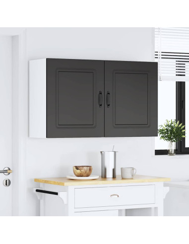 Pensili da cucina 2 pz Kalmar in Legno Multistrato Nero