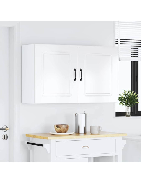 Pensili da cucina 2 pz Kalmar in Legno Multistrato Bianco Lucido