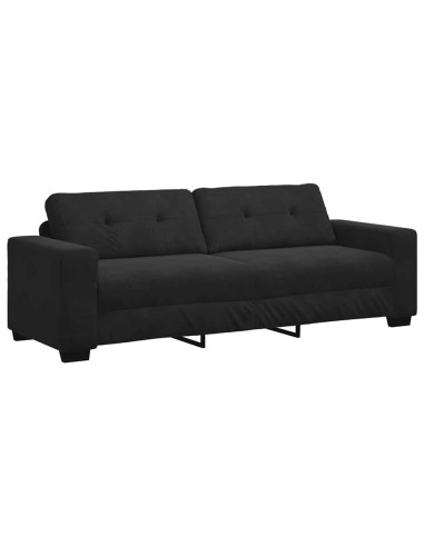 Divano a 3 posti Nero 220x78x80 cm in Velluto
