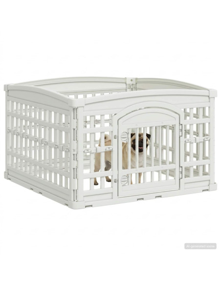 Parco giochi per cani a 4 pannelli Bianco 91 x 91 x 58 cm