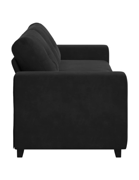 Divano a 3 posti Nero 220x78x80 cm in Velluto