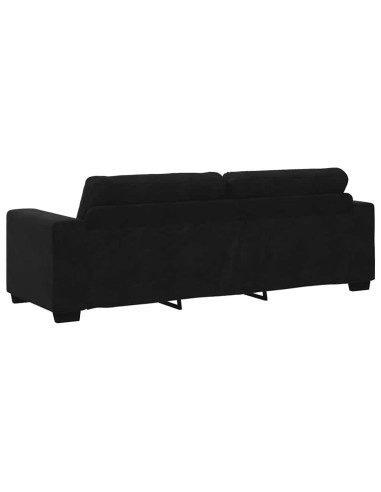 Divano a 3 posti Nero 220x78x80 cm in Velluto