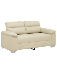 Divano a 2 posti Crema 160x81x84 cm in Similpelle 2