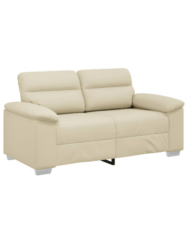 Divano a 2 posti Crema 160x81x84 cm in Similpelle