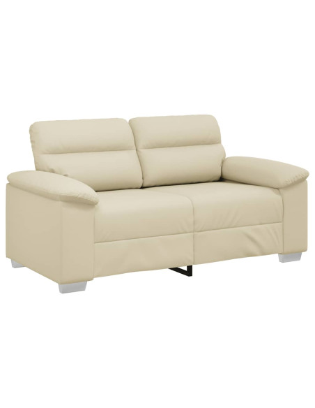 Divano a 2 posti Crema 160x81x84 cm in Similpelle