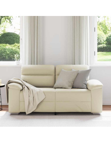 Divano a 2 posti Crema 160x81x84 cm in Similpelle