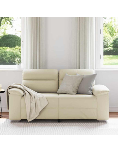 Divano a 2 posti Crema 160x81x84 cm in Similpelle